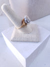 White Jasper Flower Ring - Size 10